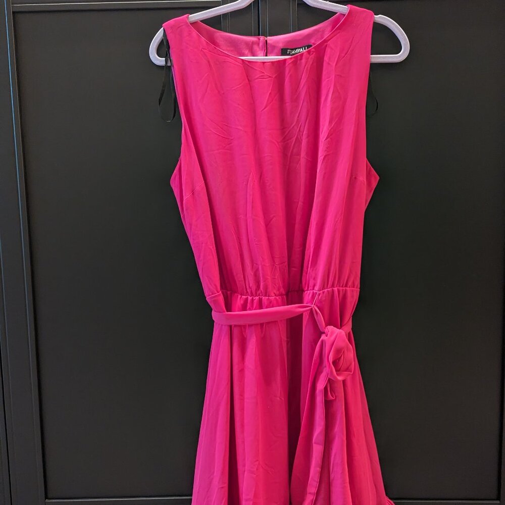 Hot Pink Dress with Ruffles